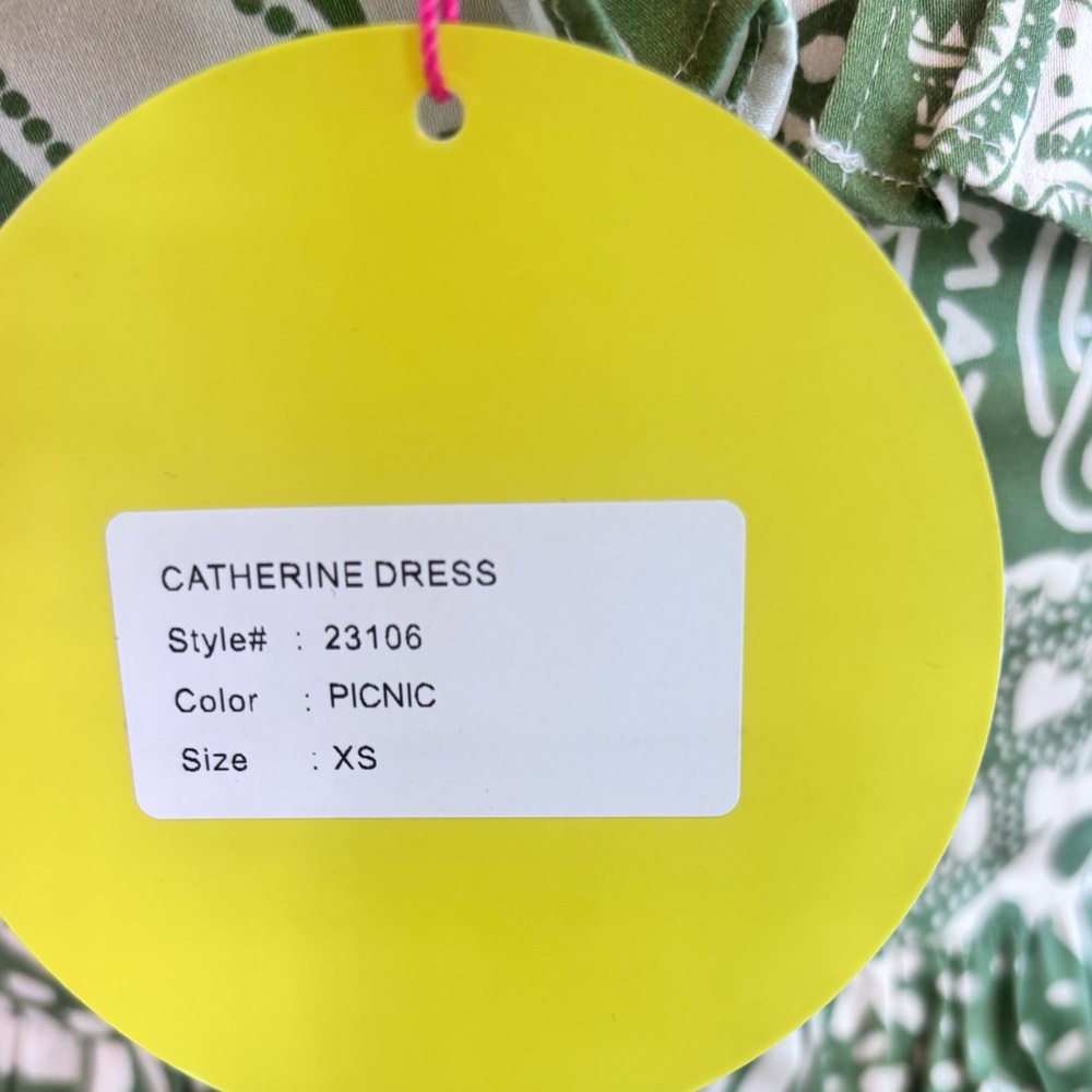 Alden Adair Catherine Dress XS Green Print Strapless Midi NWT - Picture 7 of 7